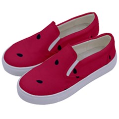 Minimalist Summer Watermelon Wallpaper Kids  Canvas Slip Ons by Ravend