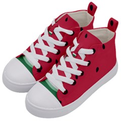 Minimalist Summer Watermelon Wallpaper Kids  Mid-top Canvas Sneakers by Ravend