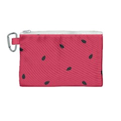 Minimalist Summer Watermelon Wallpaper Canvas Cosmetic Bag (medium) by Ravend