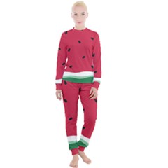 Minimalist Summer Watermelon Wallpaper Women s Lounge Set by Ravend