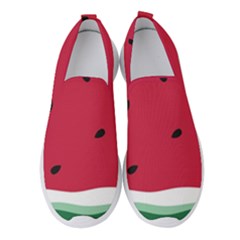 Minimalist Summer Watermelon Wallpaper Women s Slip On Sneakers by Ravend