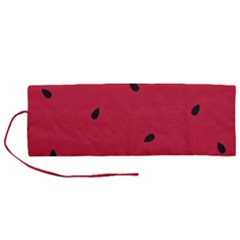 Minimalist Summer Watermelon Wallpaper Roll Up Canvas Pencil Holder (m) by Ravend