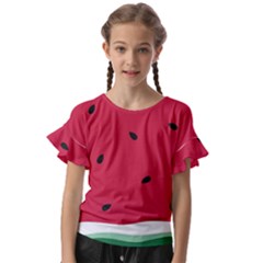 Minimalist Summer Watermelon Wallpaper Kids  Cut Out Flutter Sleeves by Ravend