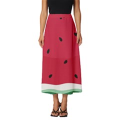 Minimalist Summer Watermelon Wallpaper Classic Midi Chiffon Skirt by Ravend