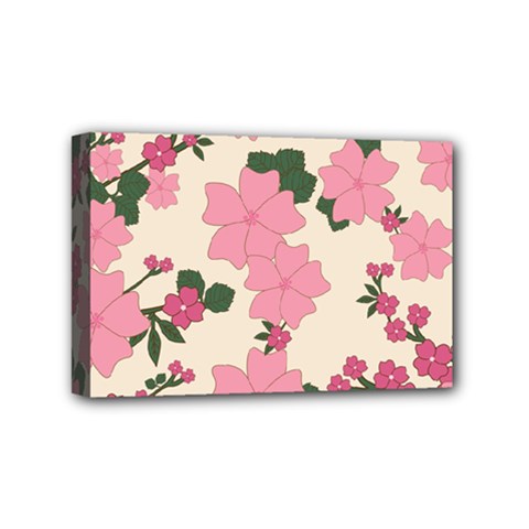 Floral Vintage Flowers Mini Canvas 6  X 4  (stretched)