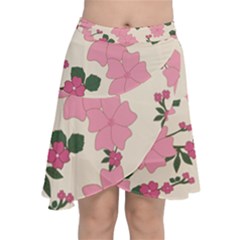 Floral Vintage Flowers Chiffon Wrap Front Skirt by Dutashop