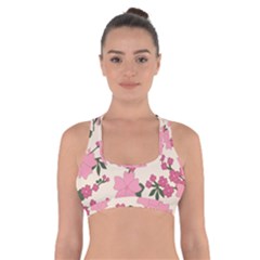 Floral Vintage Flowers Cross Back Sports Bra by Dutashop