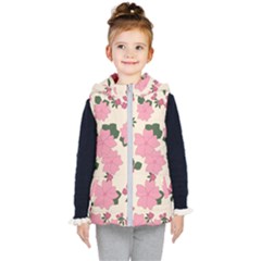 Floral Vintage Flowers Kids  Hooded Puffer Vest by Dutashop