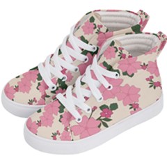 Floral Vintage Flowers Kids  Hi-top Skate Sneakers by Dutashop