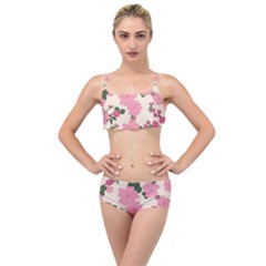 Floral Vintage Flowers Layered Top Bikini Set