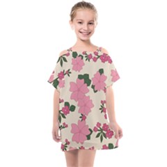 Floral Vintage Flowers Kids  One Piece Chiffon Dress