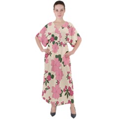 Floral Vintage Flowers V-neck Boho Style Maxi Dress