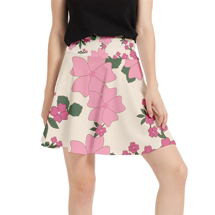 Floral Vintage Flowers Waistband Skirt