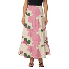 Floral Vintage Flowers Tiered Ruffle Maxi Skirt