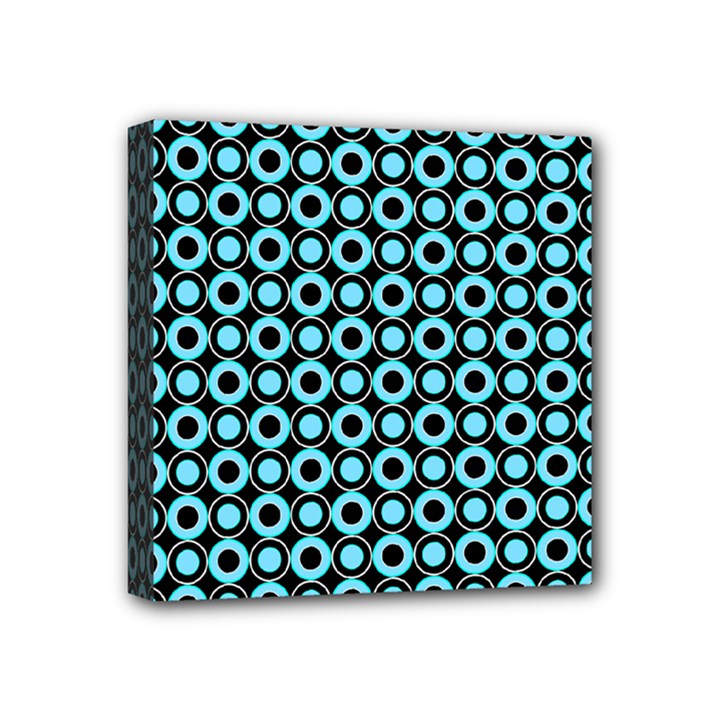 Mazipoodles Blue Donuts Polka Dot Mini Canvas 4  x 4  (Stretched)