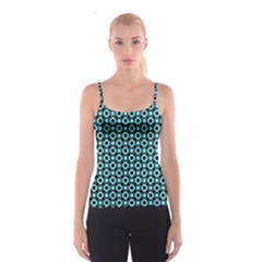 Mazipoodles Blue Donuts Polka Dot Spaghetti Strap Top by Mazipoodles