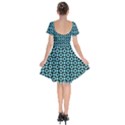 Mazipoodles Blue Donuts Polka Dot Short Sleeve Bardot Dress View2