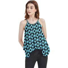 Mazipoodles Blue Donuts Polka Dot Flowy Camisole Tank Top by Mazipoodles