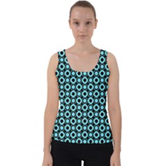 Mazipoodles Blue Donuts Polka Dot Velvet Tank Top by Mazipoodles