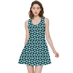 Mazipoodles Blue Donuts Polka Dot Inside Out Reversible Sleeveless Dress by Mazipoodles