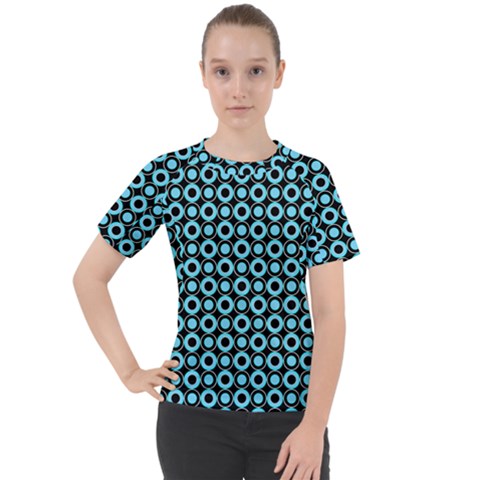 Mazipoodles Blue Donuts Polka Dot Women s Sport Raglan Tee by Mazipoodles