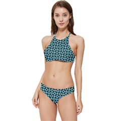 Mazipoodles Blue Donuts Polka Dot Banded Triangle Bikini Set by Mazipoodles