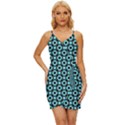 Mazipoodles Blue Donuts Polka Dot Wrap Tie Front Dress View1