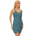 Mazipoodles Blue Donuts Polka Dot Wrap Tie Front Dress View3