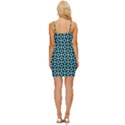 Mazipoodles Blue Donuts Polka Dot Wrap Tie Front Dress View4