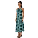 Mazipoodles Blue Donuts Polka Dot Sleeveless Cross Front Cocktail Midi Chiffon Dress View2