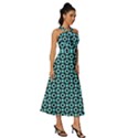 Mazipoodles Blue Donuts Polka Dot Sleeveless Cross Front Cocktail Midi Chiffon Dress View3