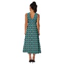 Mazipoodles Blue Donuts Polka Dot Sleeveless Cross Front Cocktail Midi Chiffon Dress View4