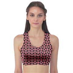 Mazipoodles Red Donuts Polka Dot  Fitness Sports Bra