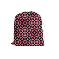 Mazipoodles Red Donuts Polka Dot  Drawstring Pouch (large)