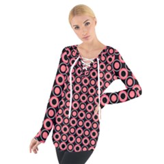 Mazipoodles Red Donuts Polka Dot  Tie Up Tee by Mazipoodles