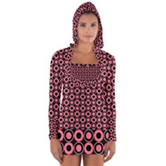 Mazipoodles Red Donuts Polka Dot  Long Sleeve Hooded T-shirt by Mazipoodles