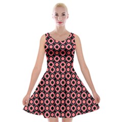 Mazipoodles Red Donuts Polka Dot  Velvet Skater Dress