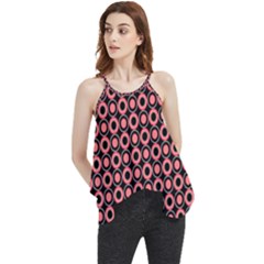 Mazipoodles Red Donuts Polka Dot  Flowy Camisole Tank Top by Mazipoodles