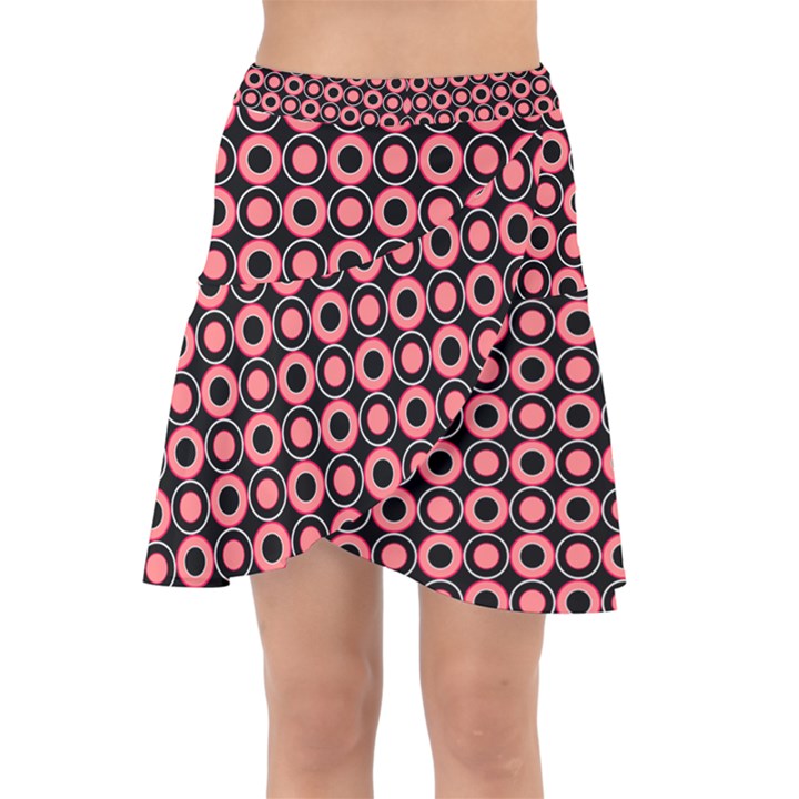 Mazipoodles Red Donuts Polka Dot  Wrap Front Skirt