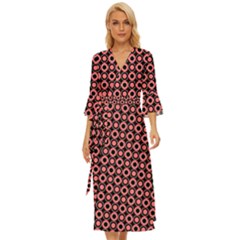 Mazipoodles Red Donuts Polka Dot  Midsummer Wrap Dress