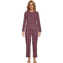 Mazipoodles Red Donuts Polka Dot  Womens  Long Sleeve Lightweight Pajamas Set by Mazipoodles