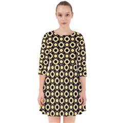  Mazipoodles Yellow Donuts Polka Dot Smock Dress by Mazipoodles