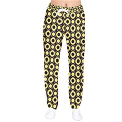  Mazipoodles Yellow Donuts Polka Dot Women Velvet Drawstring Pants