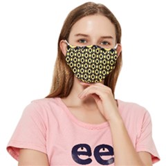  Mazipoodles Yellow Donuts Polka Dot Fitted Cloth Face Mask (adult) by Mazipoodles