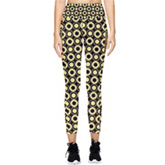  Mazipoodles Yellow Donuts Polka Dot Pocket Leggings  by Mazipoodles