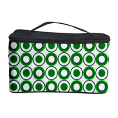 Mazipoodles Green White Donuts Polka Dot  Cosmetic Storage Case by Mazipoodles