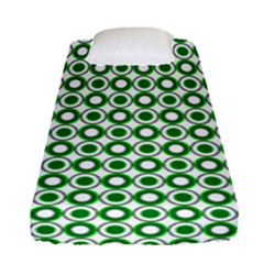 Mazipoodles Green White Donuts Polka Dot  Fitted Sheet (single Size) by Mazipoodles