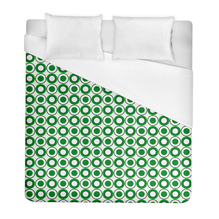 Mazipoodles Green White Donuts Polka Dot  Duvet Cover (Full/ Double Size)