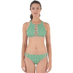 Mazipoodles Green White Donuts Polka Dot  Perfectly Cut Out Bikini Set by Mazipoodles