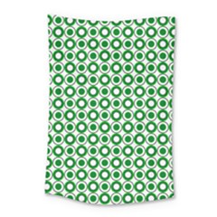 Mazipoodles Green White Donuts Polka Dot  Small Tapestry